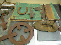 Miscellaneous--Artifacts from the Old Naval Hospital including roof piece - November 17, 2010