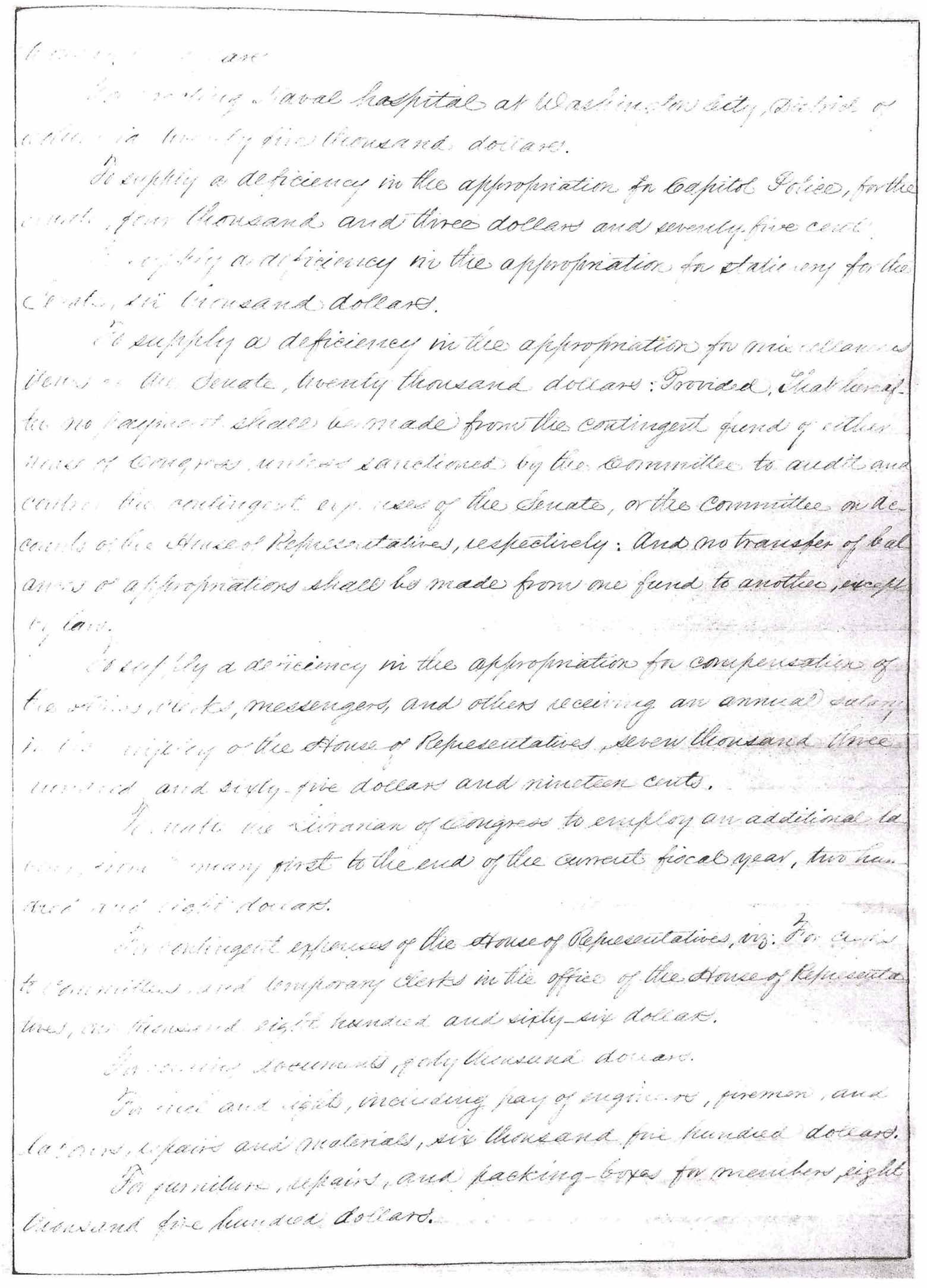 Act of Congress Authorizing Construction of the Washington Naval  Hospital, Page 5 of 7