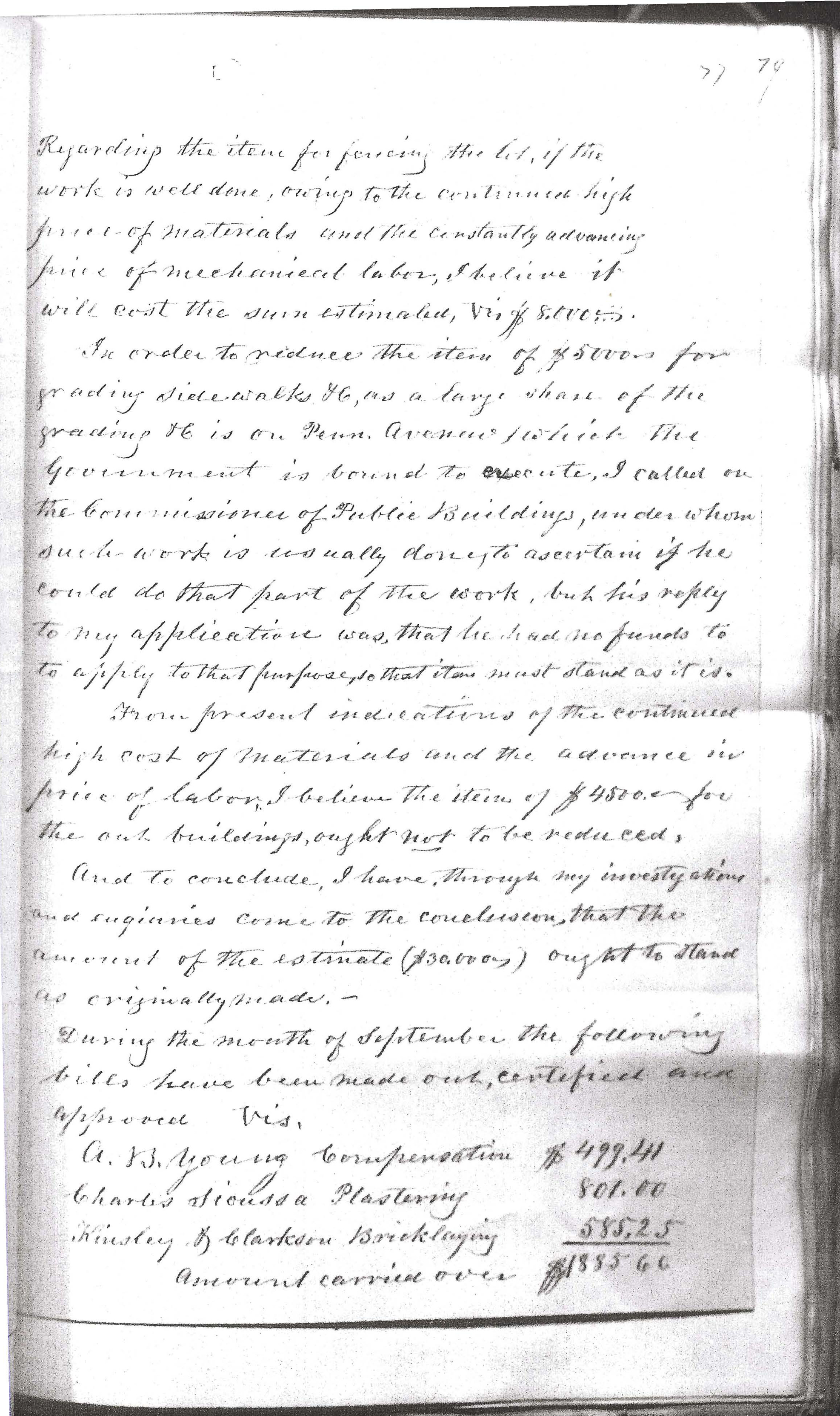 Monthly Report of the Superintendent of Construction, October 2, 1865, Page 3 of 4