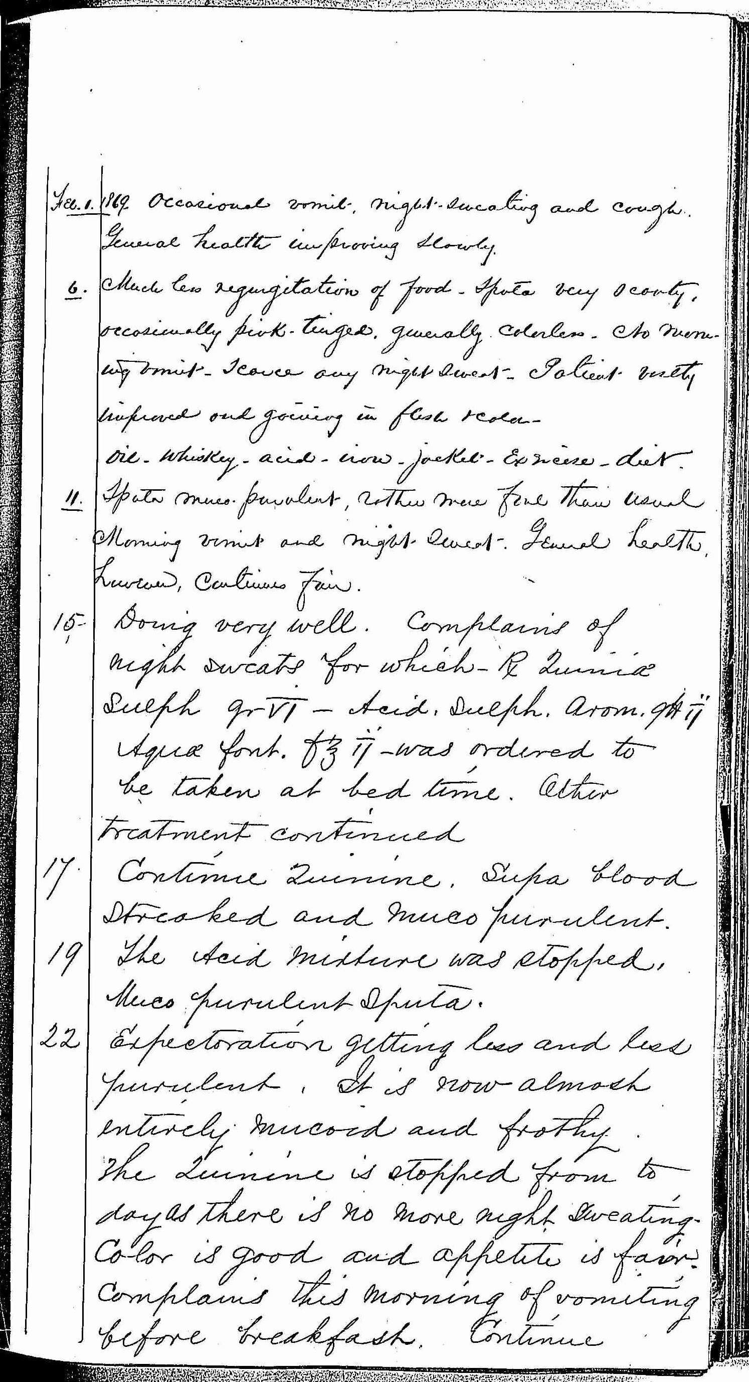 Entry for Hugh Riley (page 23 of 31) in the log Hospital Tickets and Case Papers - Naval Hospital - Washington, D.C. - 1868-69