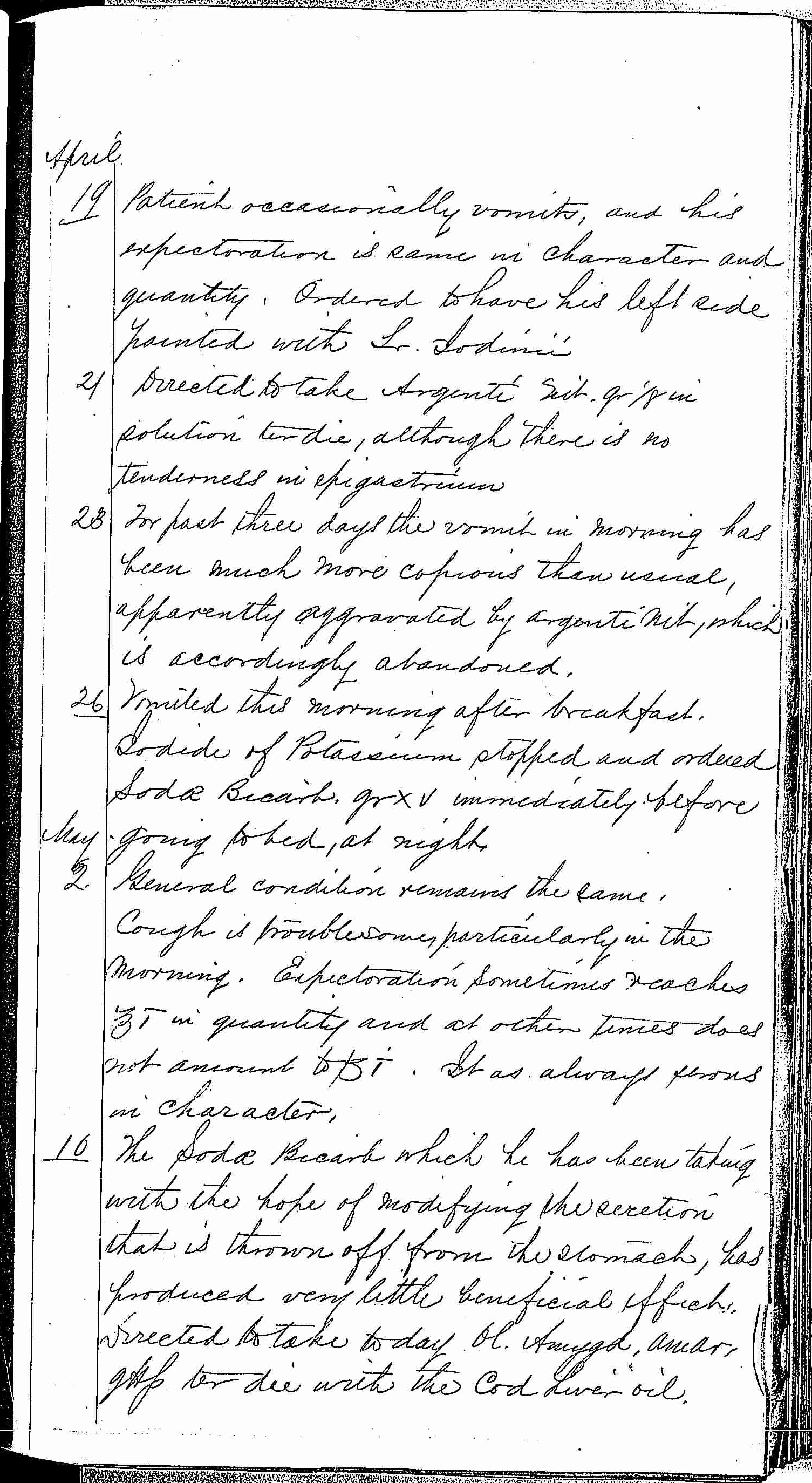 Entry for Hugh Riley (page 27 of 31) in the log Hospital Tickets and Case Papers - Naval Hospital - Washington, D.C. - 1868-69