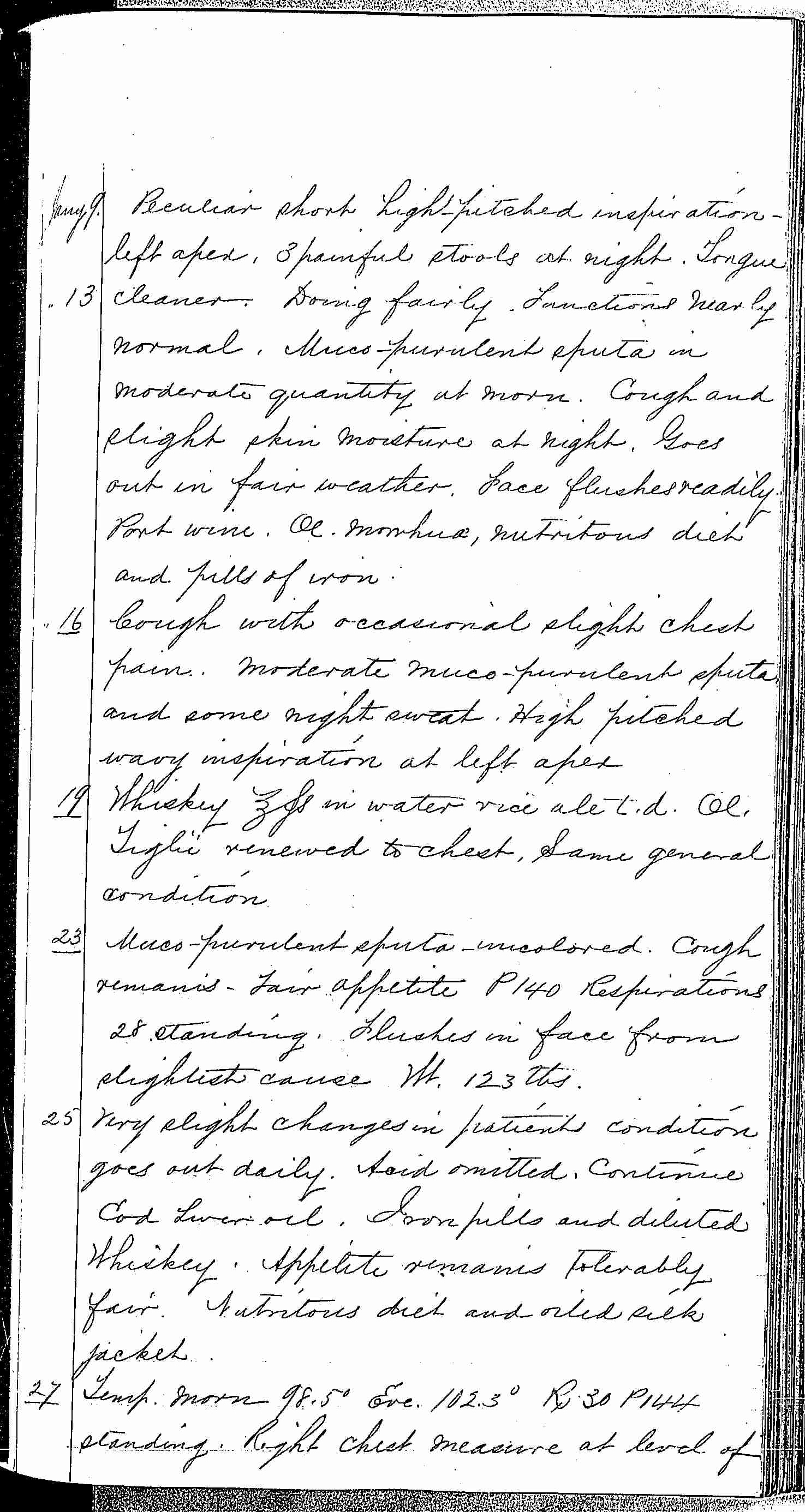 Entry for William Bathwell (page 5 of 13) in the log Hospital Tickets and Case Papers - Naval Hospital - Washington, D.C. - 1868-69