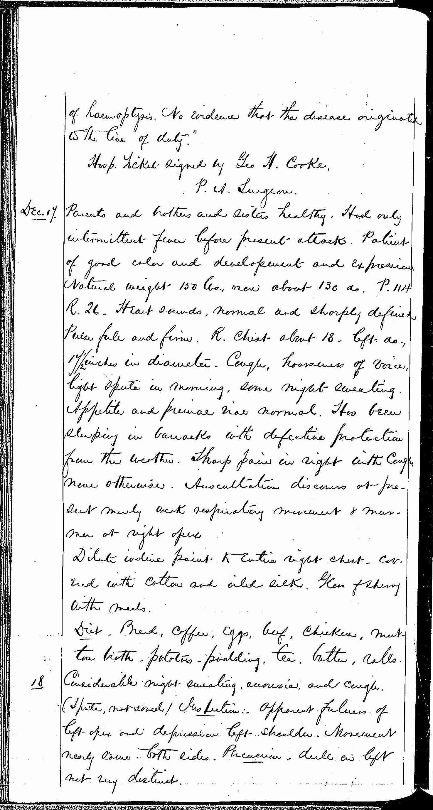 Entry for Peter C. Cheeks (page 2 of 16) in the log Hospital Tickets and Case Papers - Naval Hospital - Washington, D.C. - 1868-69