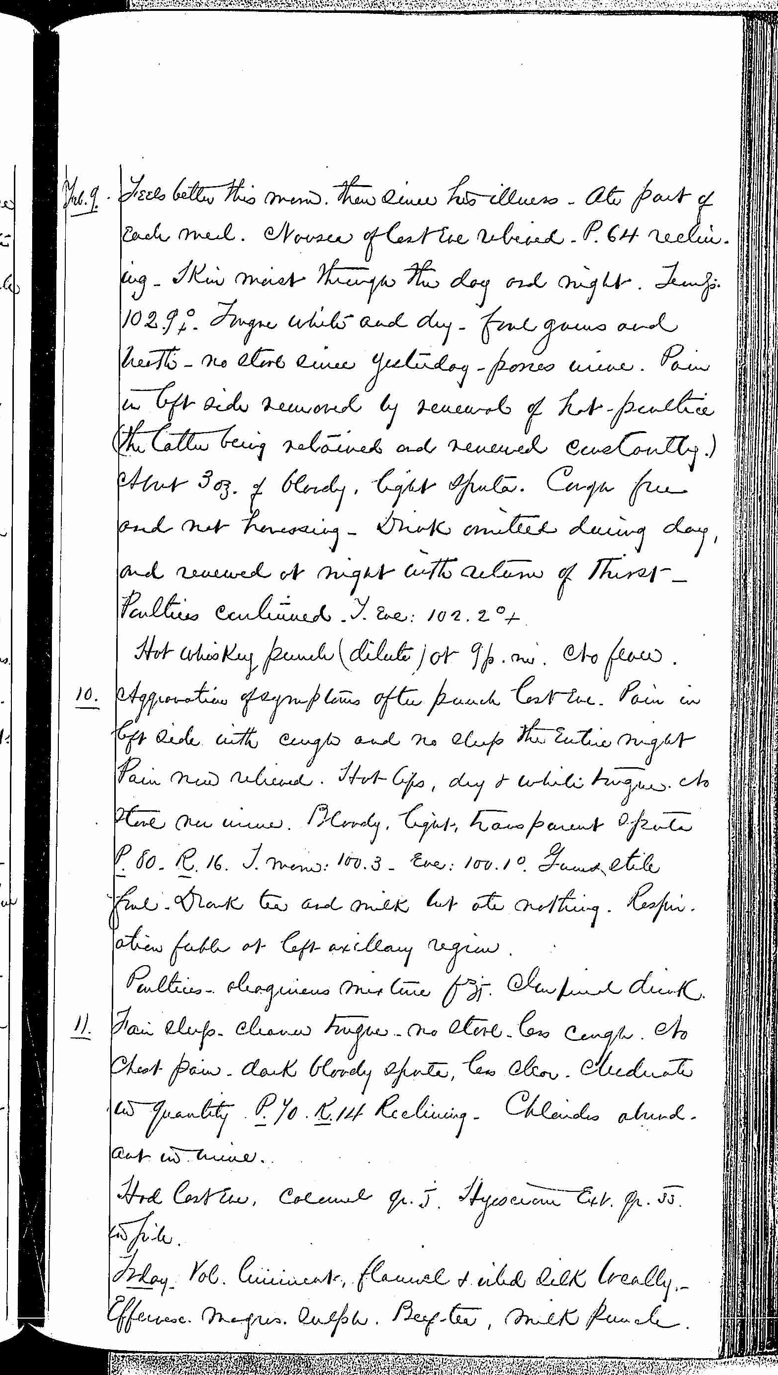 Entry for Theodore C. Waltenberg (page 3 of 4) in the log Hospital Tickets and Case Papers - Naval Hospital - Washington, D.C. - 1868-69