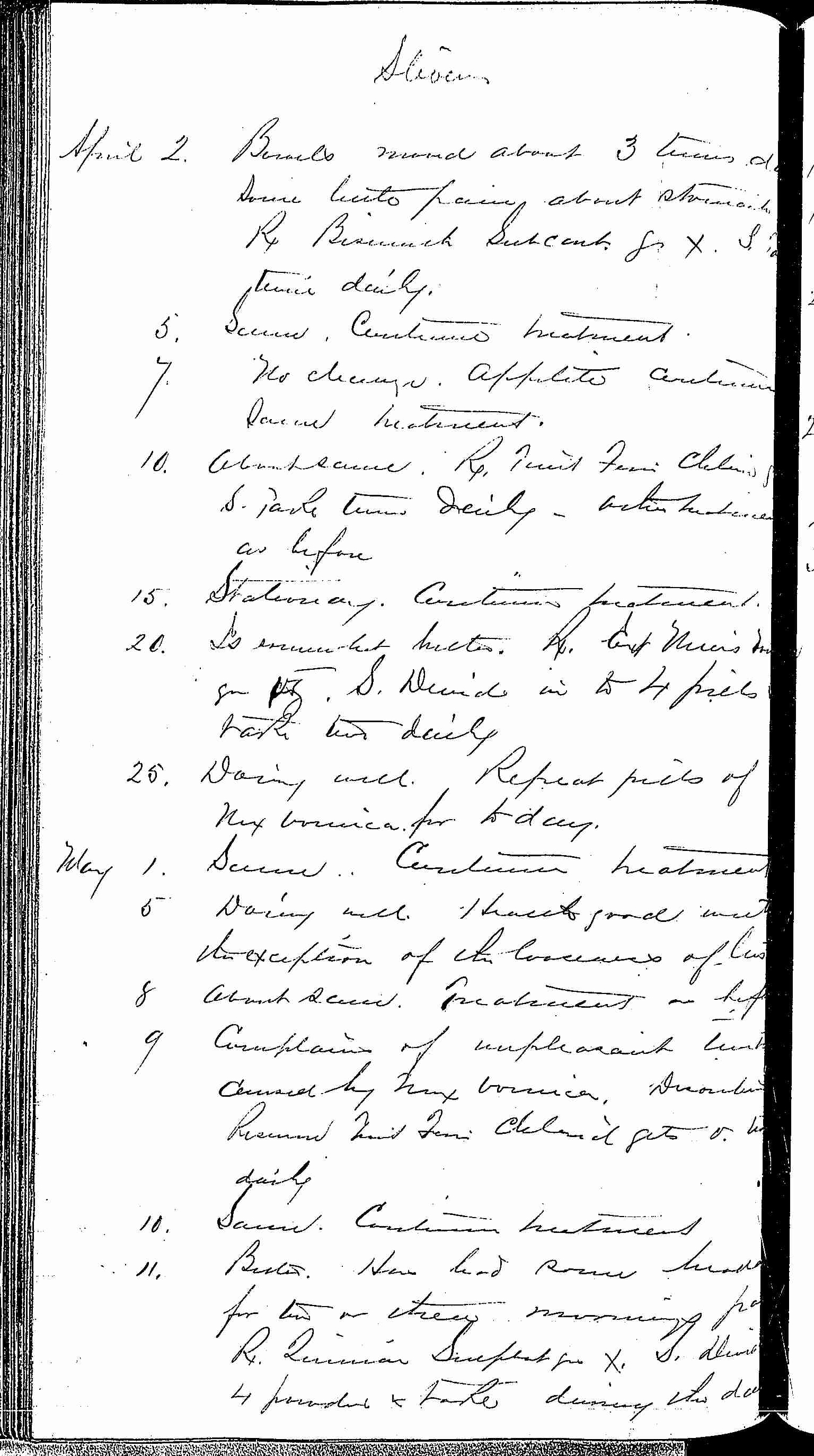 Entry for Edward Stevens (page 4 of 5) in the log Hospital Tickets and Case Papers - Naval Hospital - Washington, D.C. - 1868-69