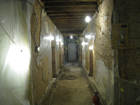Ground Floor (Basement) Corridor Looking East - July 27, 2010
