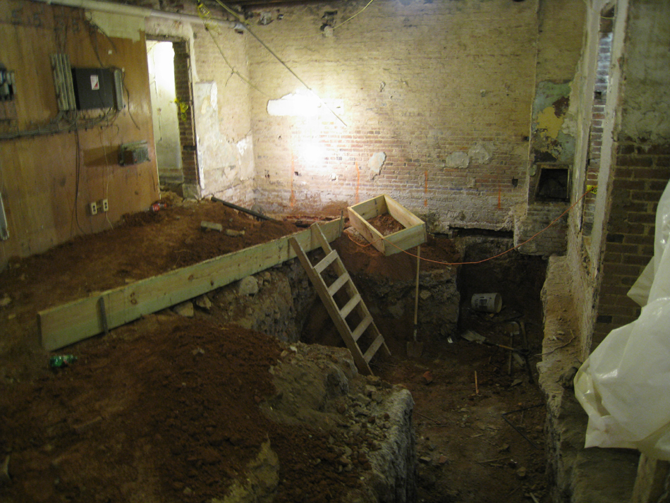Ground Floor -- Northwest corner excavations for plumbing - September 8, 2010