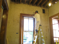 First Floor - Sanding Window Frames in Southeast Room - September 8, 2010