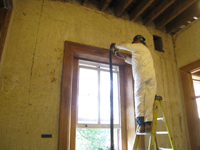 First Floor - Sanding Window Frames in Southeast Room - September 8, 2010