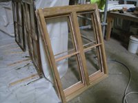 Doors and Windows -- SRS Corp. -- repaired window sash (note new Spanish cedar parts) - September 28, 2010