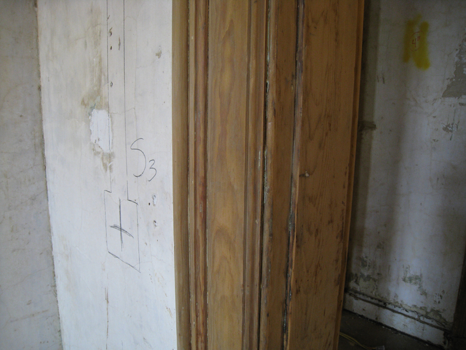 Second Floor--Detail of sanded door frame