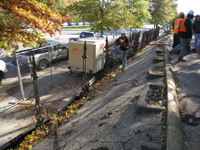 Fence--Removing fence section from Pennsylvania Ave. side for restoration - October 29, 2010