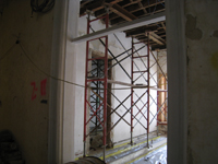Second Floor--Shoring next to wall to be removed on west side - October 29, 2010