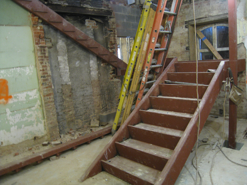 Basement--Installation of stairs in west stairwell
