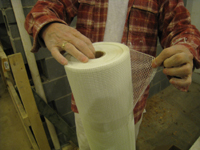 Second Floor--Nylon mesh to be used for applying final skim coat of plaster - November 5, 2010