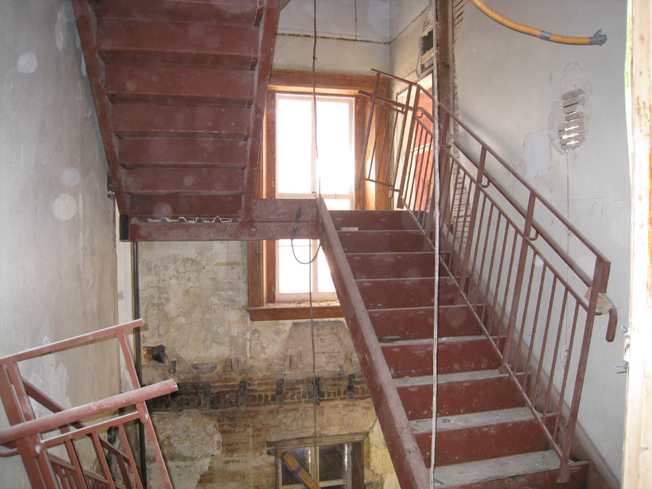 First Floor--West staircase installation