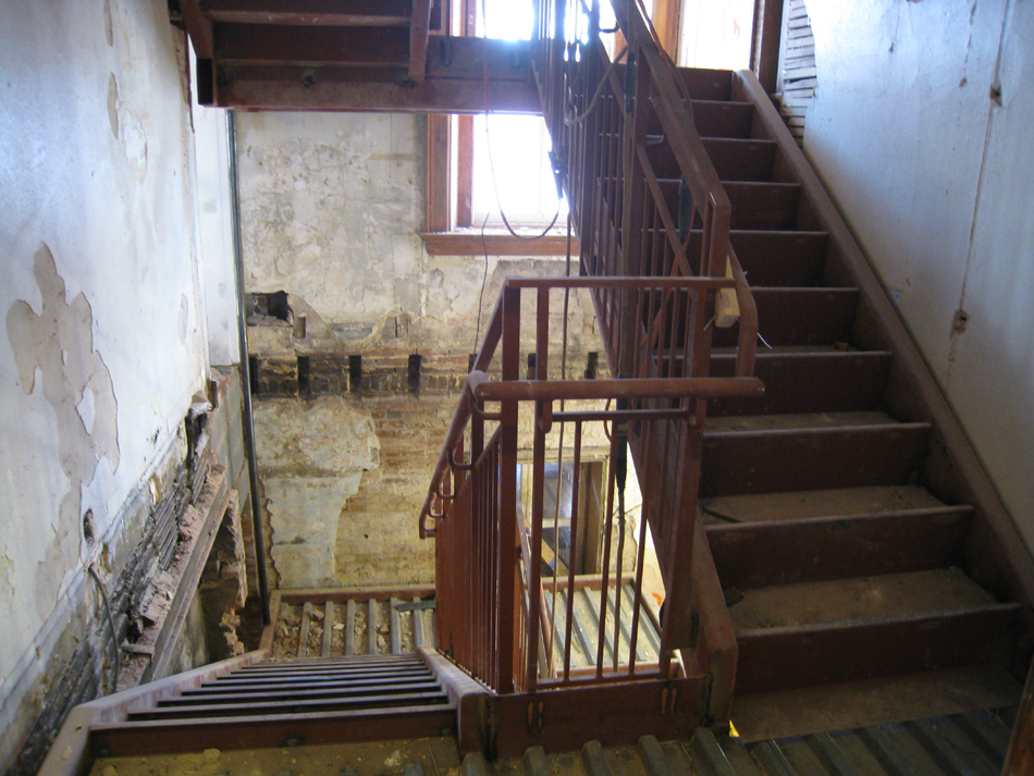 First Floor--Installation of the west staircase