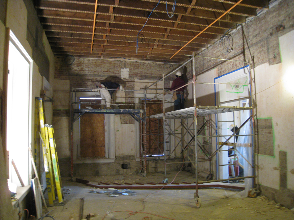Second Floor--Northeast room.  Preparation for brown (encapsulating) coat