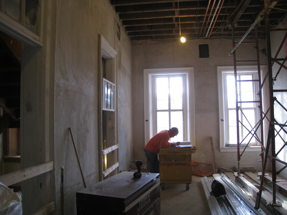 First Floor--Brown cover (plaster) in south central room - December 28, 2010