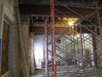 Second Floor--Installed steel beams and columns in central (large) room - January 7, 2011