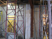 Second Floor--Detail of installed steel beams and columns in central (large) room - January 7, 2011
