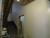 Second Floor--Central stairwell with finished plaster - January 20, 2011