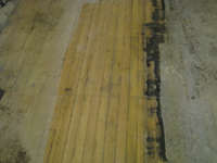 Second Floor--Central corridor, detail of original floor, sanded - January 20, 2011