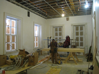 First Floor--Northeast corner room, showing newly installed windows - February 1, 2011