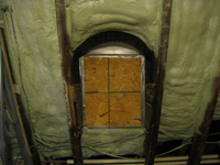 Third Floor--Insulation blown in, southeast central room - February 1, 2011