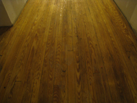 Third Floor--East Corridor--Final sanded and sealed original floor, detail - March 3, 2011