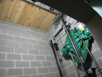 Third Floor--Elevator shaft, mechanisms and under roof detail - March 3, 2011