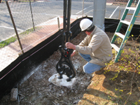 Fence--Beginning installation of restored fence - March 18, 2011