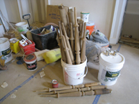 Second Floor--Sanded Ash spindles for banister - March 30, 2011
