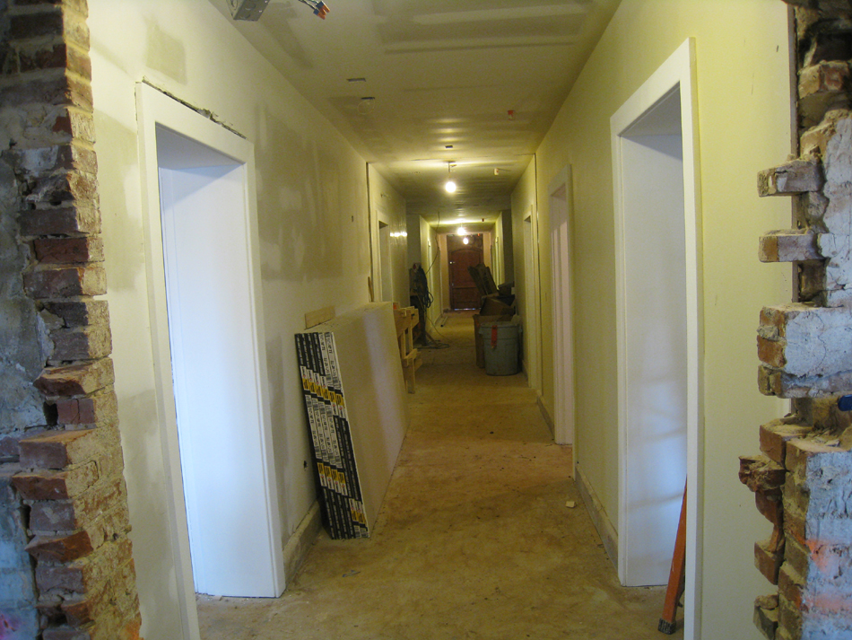 Ground Floor--Looking east from west end of corridor (new main entrance) - April 9, 2011