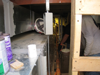 Geothermal / HVAC--View of installation of AC handler under roof - April 29, 2011
