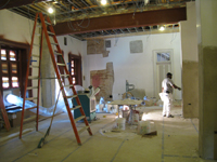 Second Floor--South central room with steel columns covered - April 29, 2011