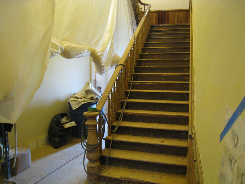 First Floor--Main stairwell being restored - April 29, 2011
