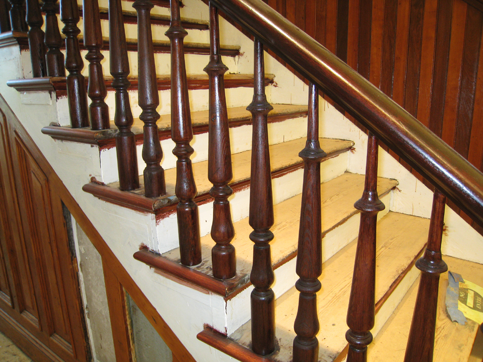 First Floor--Main staircase railings, finished, detail - June 2, 2011