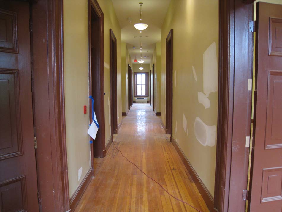 First Floor--Main corridor looking west from east end - June 17, 2011