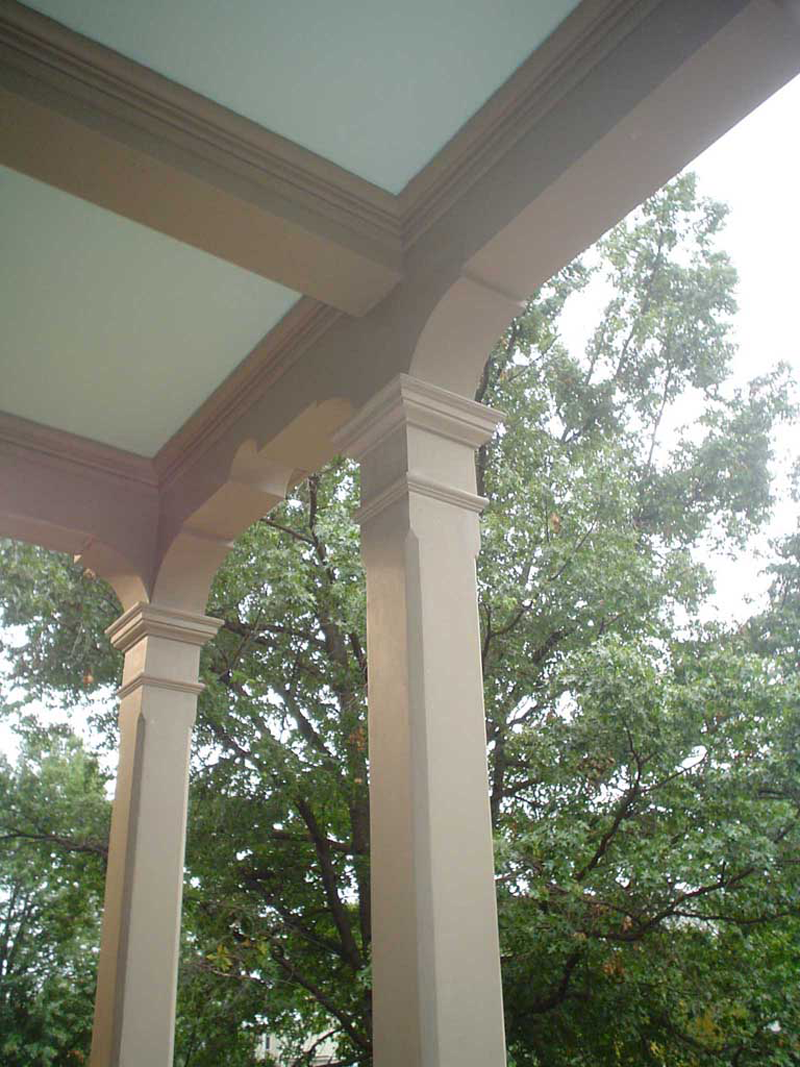 The column bases were also reconstructed to appear the same as the original.