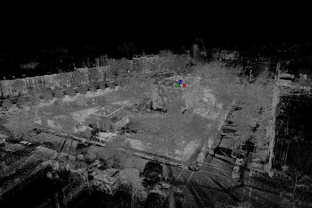 Using newly developed laser equipment, staff of Optira and BELLArchitects scanned  the entire existing fence and the surrounding area, both inside and outside, getting a  precise reading of the fence, its location, the areas in front and behind thefence as well  as a general scan of the neighborhood streets around the OldNaval Hospital