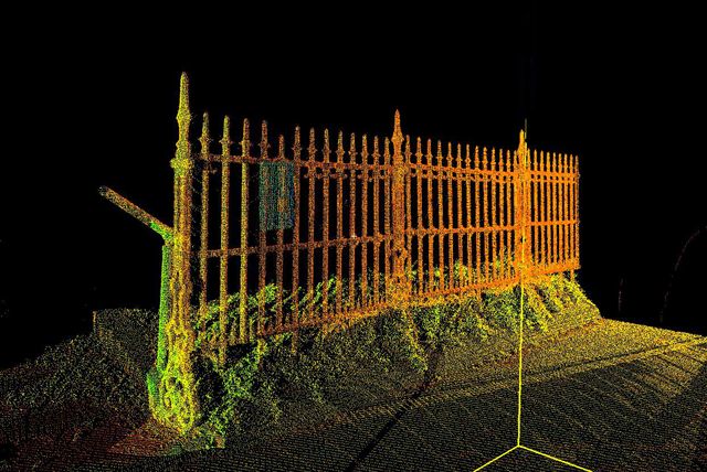 BELLArchitects and Optira (of Omaha, Nebraska) are using a new laser scanning technology  to exactly capture the fence and all its parts for computer manipulation